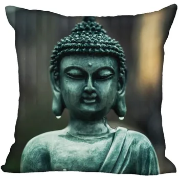 Custom Dekoratiivsed Padjapüür Buddha Kuju Ruut Lukuga Padja Kate Satiin Pehme Kangas 35X35,40x40,45x45cm(Üks Pool)
