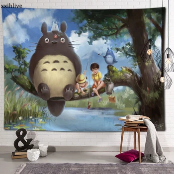 Custom Vaip, Jaapani Anime Totoro Trükitud Suur Seina Seinavaibad Hipi Seina Riputamise Bohemian Seina Art Teenetemärgi Tuba Decor