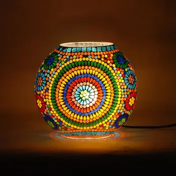Decor Ja Minna ringi klaasist lamp mosaiik mööbel, lambid kogumise India