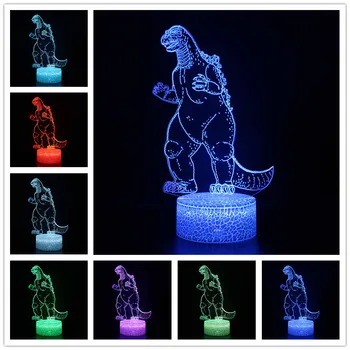 Dinosaurus 3D Öö Valguses 7 Värvi Muuta, USB LED Tabel Lamp Touch puldiga Kodu Magamistuba Decor Kingitus