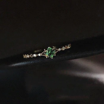 Disainer originaal silver diamond roheline kristall avamine reguleeritav rõngas Hiina stiilis retro elegantne hele luksus võlu kullassepp