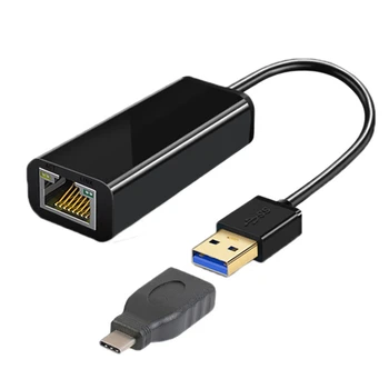 Ethernet LAN Adapter, USB 3.0, RJ45 Gigabit 1000 Mbps võrgukaardi Tüüp C OTG Adapter for PC