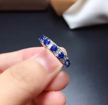 Füüsiline ja Reaalne Sinine safiir rõngas abielusõrmus 925 sterling silver Fine handworked ehted sõrmustes