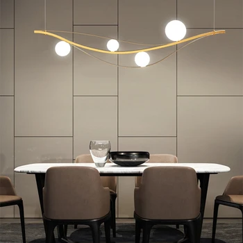 G9 LED Lühtrid Restorani Köök Baar Valgustusseadmete Valge Klaas kuldsed Nööriga Reguleeritav Art Design Teenetemärgi Lamp