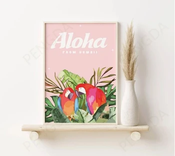 HD Trükib Kodus Aloha Abstraktse Retro Puu-Decor Canvas Poster Seina Maalid Kunsti Modulaarne Pilt Nr Raamistik elutuba
