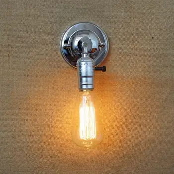 Hõbe Minimalistliku stiili & Kaasaegne Silver Raud Vintage Mini Seina Lamp Edison Pirn elutuba Kerge Vahekäiguga Lamp Tasuta Shipping