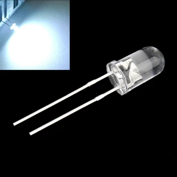 ICOCO Super Pakkumised Top Müügi 5mm 100tk Valge Ultra-Ere LED Lamp Emitting Diodes 15000MCD Hot Müük