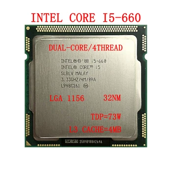 Intel Core i5-660 I5 660 Protsessor Dual-Core 3.33 GHz 73W 4M Cache, LGA-1156-Lauaarvuti CPU katsetada töötab