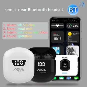 Intelligentne Müra Vähendamise Semi-in-ear Bluetooth-Peakomplekti Magnet Laadimise Kasti Power Digitaalne Ekraan Toetab Touch