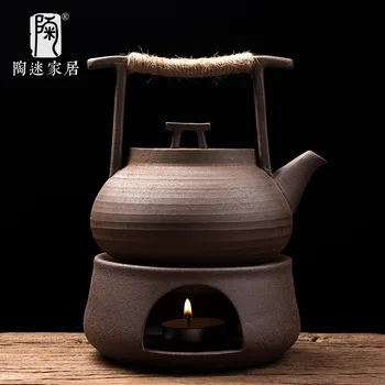 Jaapani Vintage Teekann, Keraamiline Kann Käsitöö Käepide Termosed Samovar Teekann Zaparzacz Ei Herbaty Köök Tooteid DB60CH
