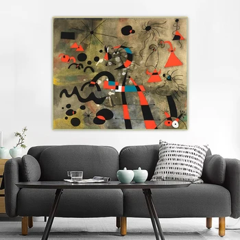 Joan Miro《Põgeneda Redeli》Abstraktne Lõuend Õli Maali Kunsti Plakati Pilt Seina Riputamise Decor Kodus Elutoa Kaunistamiseks