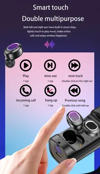 Juhtmeta Kõrvaklapid TWS Bluetooth Kõrvaklapid Mikrofoniga Stereo Earbuds TG909 Kõrvaklapid 500mAh 5H Tõsi, Traadita Kõrvaklapid