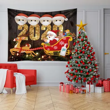 Jõulud Vaip, Kamin 2020 Pere Jõuluvana Kodu Kaunistamiseks Polüester Õhuke Jõulud Rippus Seina Decor