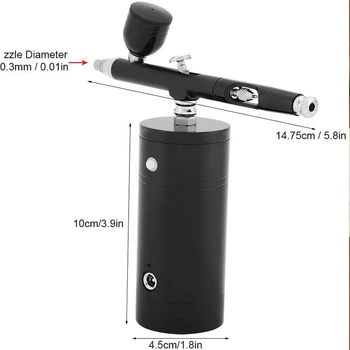 Kaasaskantav Laetav Mini Air Compressor Kit Air-Brush Paint Spray Gun Pen Nail Art Tattoo Käsitöö Kook Udu Udu Pihusti