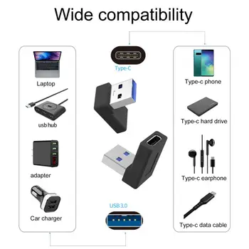 Kaasaskantav Mini 90 Kraadi Type-C-Emane USB 3.0 Male Adapter Converter Arvuti Laadija Power Bank