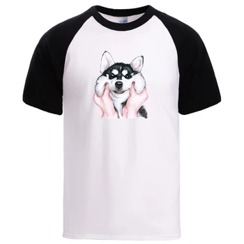 Kawaii Husky Prindi Tshirts 2020 Mees Lühikesed Varrukad Crewneck T-särgid Suvel Lühikesed Varrukad Lahe Mood Tops Raglaani Tees Mees Tshirt