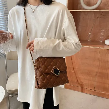 Kett Väike Naiste Kott 2021 Uus Fashion Square Kott Lihtne Tekstuur Ühe Õla Luksus Disainer Kott, Cross Body Bag Naine