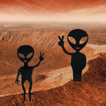 Kodu Martians Aed Välimine Välismaalase Osaluse Armas Siluett Muru Õue Kaunistamiseks