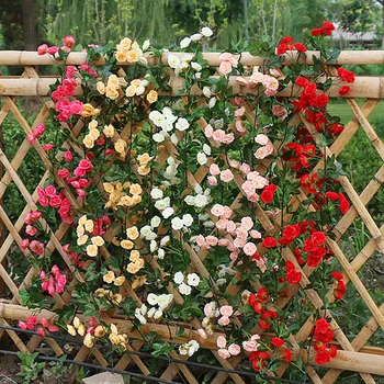 Kunstlik Roos Lilled Rotangist Sügisel Väike Pojeng String Decor Võltsitud Vanik Pulm Home Hotel Garden Teenetemärgi