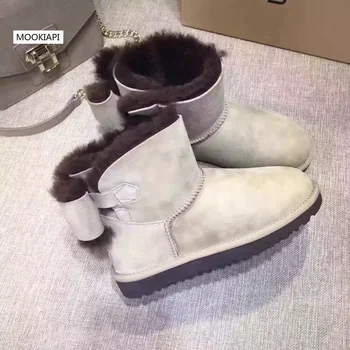 Kõige mugav ja soe lumi saapad 2019, tõeline lambanahk, vill kõrge kvaliteediga naiste kingad, tasuta kohaletoimetamine