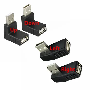 Kõrge Kvaliteediga USB 2.0 Vasakule & Paremale & Up & Down Nurk 90 Kraadi Usb Meeste ja Naiste Pistik Redirectional Adapter Sülearvuti