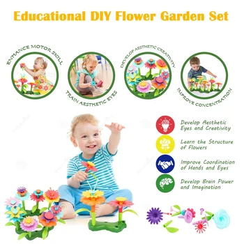 Lapsed Flower Garden ehitusplokk Mänguasjad Ehitada Kimp VARRE Haridus-DIY Koguda Mänguasi Sünnipäeva Kingitused Lastele