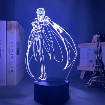 Led Night Light Kood Geass Suzaku Kururugi 3d Lamp Anime Tuba Decor Nightlight Poiss Lapse Sünnipäeva Kingitus Suzaku Kururugi Kerge