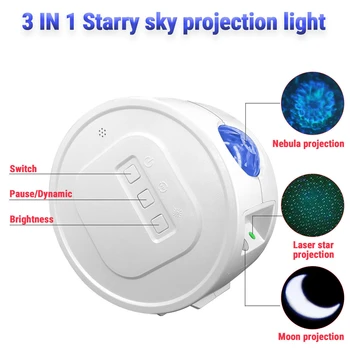 LED Star Galaxy Projektor Ookeani Laine Öö Valguses Tuba Decor Pöörata tähistaeva USB Porjectors Teenetemärgi Magamistuba Lamp Kingitused