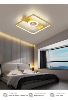 LED Ülemmäära Fänn Tuled Sageduse Muundamise Mute Magamistuba Decor Ventilaator Lamp elutuba Söögituba Akrüül ABS Raud