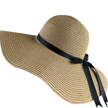 Lihtne Kokkupandav Lai Nokk Floppy Tüdrukud Straw Hat Päike Müts Beach Naiste Suvine Müts UV Kaitseks Reisi ühise Põllumajanduspoliitika Lady ühise Põllumajanduspoliitika Naine