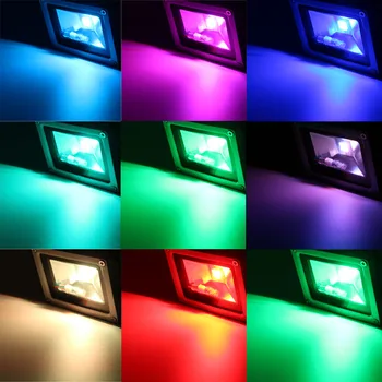 Lixada RGB LED Üleujutuste Valguses 10W Väljas Veekindel IP65 Maastiku Lamp Puldi LED Flood Light
