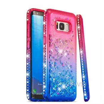 Luksus Glitter Case For Samsung Galaxy S8 Luksus Põrutuskindel Telefon Puhul Samsung S 8 S8 Pluss TPÜ Räni Vedelik Raba Juhul