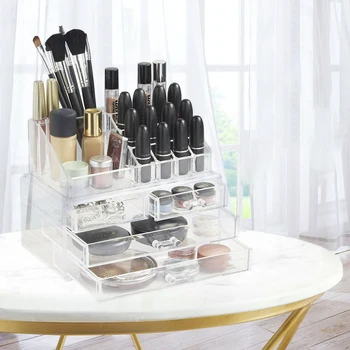 Läbipaistev kosmeetika ladustamise kasti, akrüül-multi-function display huulepulk ehted ladustamise rack, multi-layer kosmeetika kasti.