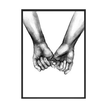 Lõuend Maali Nordic Must Valge Õla Suudeldes Käsi Seina Art Plakat Minimalism Prindi Armastus Tsitaadid Elutuba Teenetemärgi