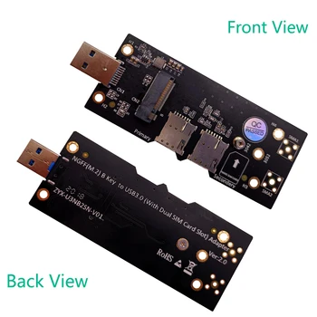 M. 2 NGFF USB 3.0 Adapter Converter Kaardi Laiendamine Kaardid koos kahe NANO-SIM-Kaardi Pesa 3G/4G/5G Moodul M2, USB Ärkaja Kaart