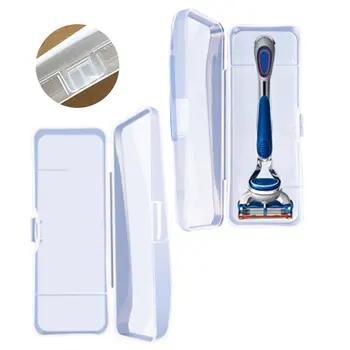 Meeste habemenuga ladustamise kasti käepide kasti täis läbipaistev plastik kasti habemenuga kasti keskkonna raseerimine kaitse PP kasti kõrge universal
