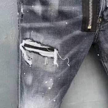 Meeste Katki Auk Tikitud Pencil Slim teksad Meeste Vabaaja Püksid Õhuke Denim Püksid Klassikaline Kauboid Noor Mees Sörkimine Püksid