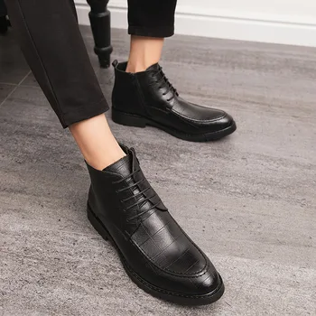 Meeste kingad originaal kevad / sügis karusnahast meeste Chelsea saapad uus mood saapad must ja pruun pehmest nahast мужская обувь туфли
