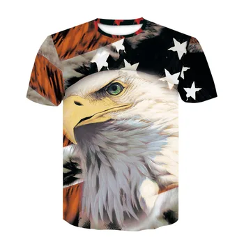 Meeste lühikeste varrukatega T-särk isikliku print eagle muster slim noorte poole-varruka o krae suvel meeste kanda