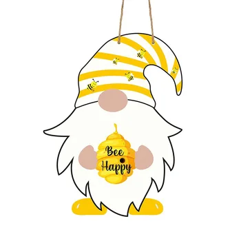 Mesilaste Päev Puidust Gnome Märk Mesilase Festival Kääbus Rippuvad Ripats Ornament Tähtedega 