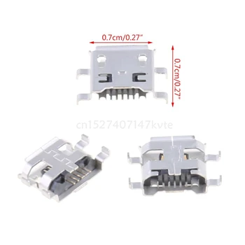 Metallist Micro-USB-B-Tüüpi Naine Socket Connector 5Pin 0.72 mm Telefoni Tahvelarvuti Laadimine 10 Tk