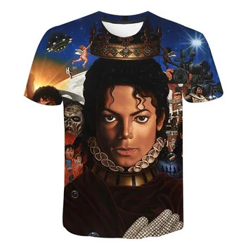 Michael Jackson 3d Trükitud Meeste/Naiste T-särk Moe O-Kaeluse, Lühikeste Varrukate Vabaaja Harajuku Streetshirt Mõõdus Tops