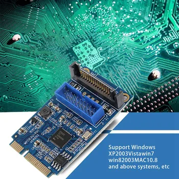 MINI PCIe laienduskaardi MINI PCI-e USB3.0 Esi-19-Pin-2-Port-Desktop Arvuti Adapter Laienduskaardi SATa Liides