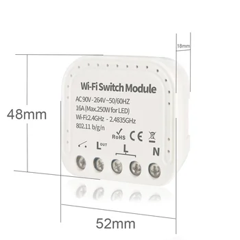 Mini Smart Wifi DIY Lüliti Toetab 2-Tee Sõltumatu Kontrolli Targa Kodu Automaatika Moodul CE/ROHS