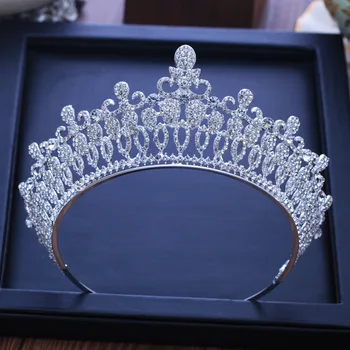 Mitmekesine Hõbeda Värvi Gold Crystal Kroonid Pruut tiara Moe Kuninganna Pulmad Crown Headpiece Pulmad Juuksed Ehted Tarvikud