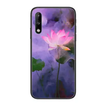 Mood ilus lotus lilled Selge Telefoni Puhul Huawei Y 5 6 7 8 9 A P S Pro 2020 2019 Must Etui Coque Hoesjes Koomiline Fas