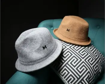 Must Fedora Müts Trendikas Kullatud Tähed Talvel Villane Müts Briti Retro Daamid Jazz Mütsid Naised mehed
