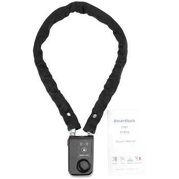 Must Smart Keti Lukk 80Cm Smart Veekindel Bluetooth Lock-110Db Viimane alarmseade Võtmeta Telefoni App Kontrolli Lukustada Ligipääs