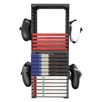 Mäng Torni Ladustamise,Mängu-Kaart Kasti Ladustamise Rack Double-Layer hoidikut PS5 Mängu Disk Hammas ja Töötleja Korraldaja