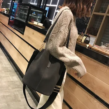 Naiste kott daamid kopp õla kott suure mahutavusega retro matt PU nahk daamid käekott luksus disainer must naiste kotid